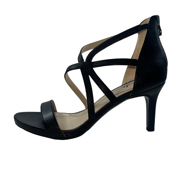 LifeStride Masquerade Black Strappy Heeled Sandals Zipper Back Closure Size 10W - Picture 1 of 16